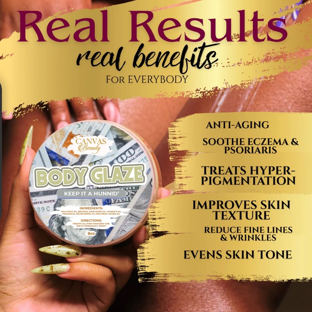 Canvas Beauty Body Glaze - Nourishing Oil Cream, Keep It A Hunnid